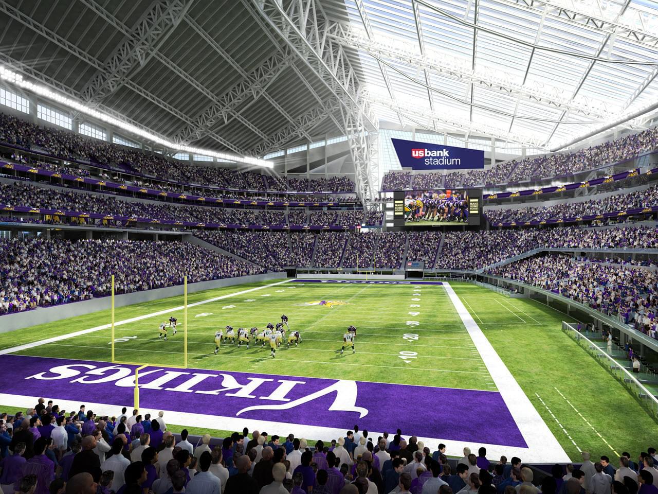 U.S. Bank Stadium Football Stadium Print, Minnesota Vikings Football