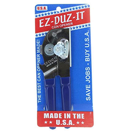 EZ-DUZ-IT Deluxe Can Opener with Red Grips, Made in USA by John J. Steuby  Co By John J Steuby Co 